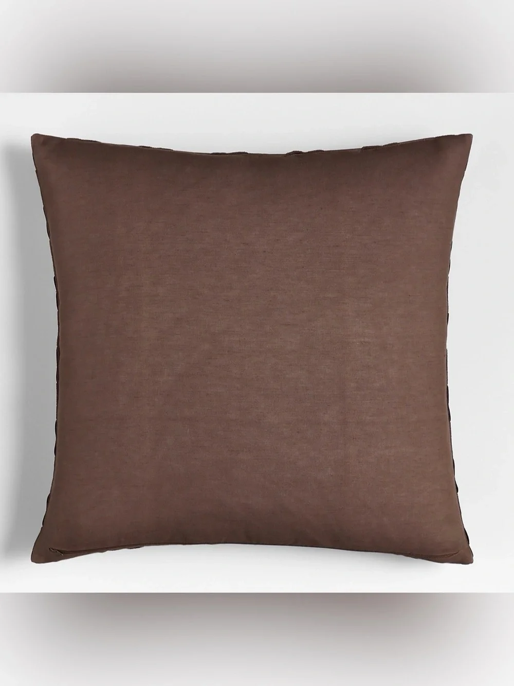 CRATE & BARREL - Woven Organic Cotton/Linen Square Throw Pillow in Brown